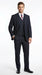 Italian Made By Statment - 100% Wool Fabric Super 150's  Banker Pinstripe in Navy Charcoal Black 2 Button Suit Modern Fit 2 Buttons Notch Lapel