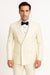 Mens Off-White Double Breasted Tuxedo Jacket with Shawl Lapel | Formal Wedding Suit in Ivory Cream Color