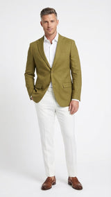 Men’s Olive Green Blazer Sport Coat –Fabric Summer in pistachio sage green