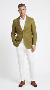 Men’s Olive Green Blazer Sport Coat – Linen Fabric Summer in pistachio sage green