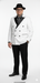 Men’s White and Black Double-Breasted Tuxedo – Modern Slim Fit Formal Suit for Weddings, Parties, and Special Occasions