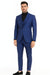 Men’s Sapphire Blue Paisley 3-Piece Suit – Slim Fit Designer Tuxedo Set for Weddings and Formal Events in Cobalt Blue Color