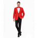 Big and Tall Mens Red Paisley Tuxedo Jacket – Satin Shawl Lapel Blazer with Bow Tie - Christmas Jacket