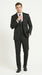 Men’s Black Pinstripe 3 Piece Suit – Vested Formal Business Suit for Wedding, Office, Prom and Party Wear