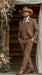 Men’s Light Brown Western 3 Piece Suit – Classic Country Style Blazer Vest Pants Set, Formal Cowboy Suit Toast