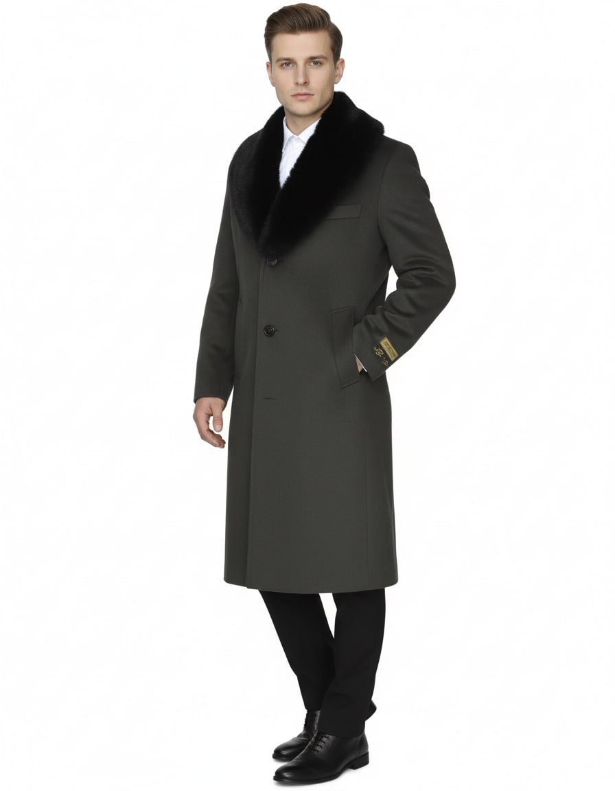 Overcoat With Fur Collar