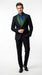 Men’s Black Suit with Hunter Green Shawl Lapel – Black and Hunter Green Formal Tuxedo Suit for Wedding, Prom With Bow Tie