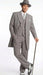 Men’s Gray Zoot Suit with Matching Hat and 1920s Shoes | Grey Vintage Wedding and Party Three Piece Suit