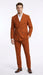 Vitali Brand Men’s Burnt Orange Double Breasted Suit – in Rust Brick Copper Color