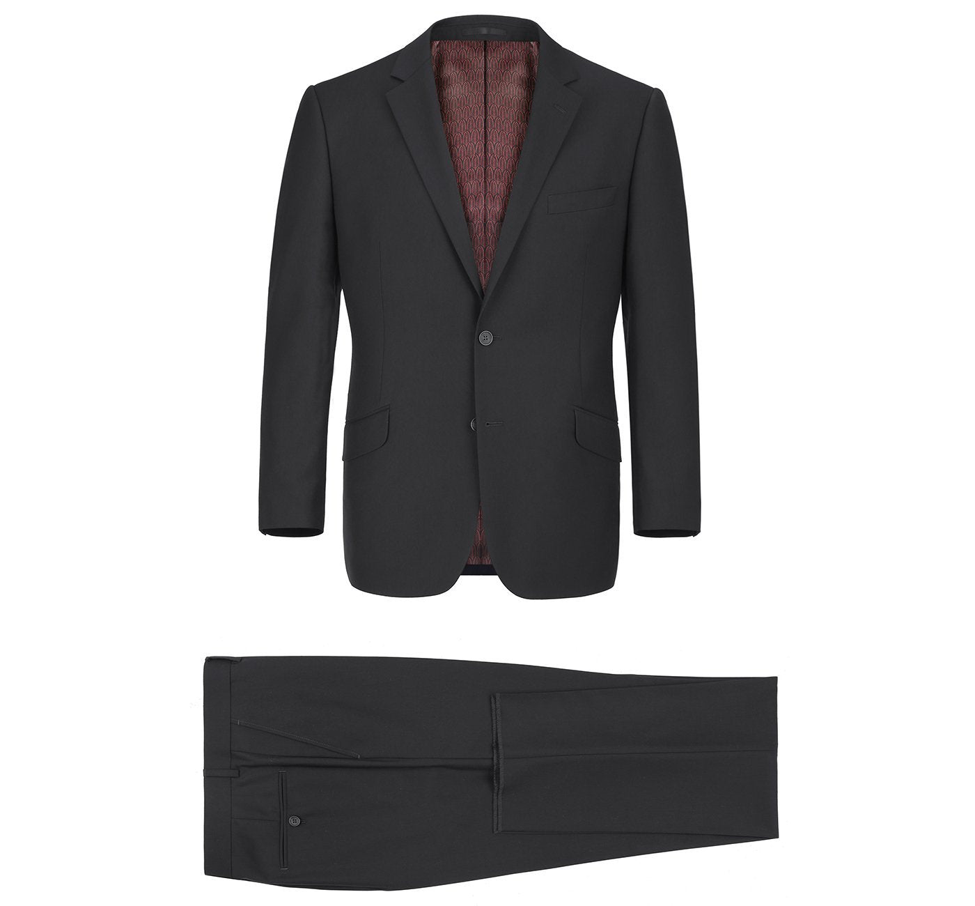 Renoi Designer Suit 2110-1 Men's Slim Fit Solid Stretch 2-Piece Suit