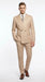 Vitali Men’s Tone on Tone Beige Pinstripe 2 Piece Suit, Double Breasted Summer Dress Suit for Weddings, Tan Beige Shadow Pinstripe