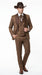 Men’s Brown Pinstripe Western Cowboy Tuxedo, Contrast Shawl Lapel Formal Suit for Weddings, Prom, Parties, and Special Occasions