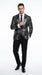 Men’s Black and Charcoal Gray Snakeskin Print Blazer, Animial Exotic Skin Alligator Crocodile Texture