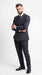 Men’s Black Pinstripe Double Breasted Suit – Classic Formal Business Suit Office and Evening Wear Modern Fit Conservative pattern