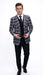 Men’s Big and Tall Charcoal Gray and Black Plaid Blazer – Grey Checker Windowpane Sport Coat