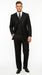 Tiglio Mens Black 3 Piece Suit – Single Button Classic Fit Pleated Wide Leg Pants Formal Business Church Suit - 100% Wool
