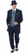 Mens 1920s Navy Blue Zoot Suit – Vintage Gangster 3-Piece Long Jacket Suit Classic Fit Pleated Pants