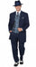 Mens 1920s Navy Blue Zoot Suit – Vintage Gangster 3-Piece Long Jacket Suit Classic Fit Pleated Pants