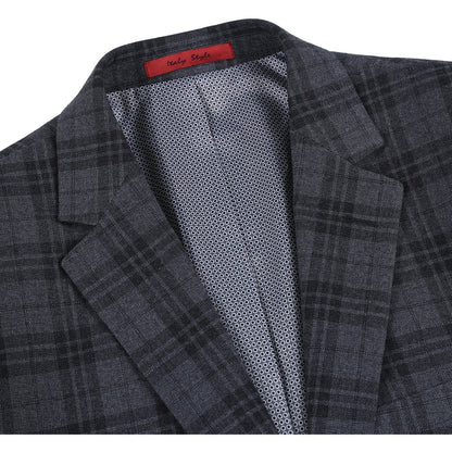 294-15 Men's Slim Fit Checked Suits - Image 4
