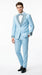Sky Blue Prom Tuxedo - Perfect Wedding Suit Vested Rhinestone sequin Lapelled