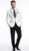 Men’s White Blazer with Black Trim | Wedding and Party Formal Blazer Jacket - White Tuxedo Prom Jacket