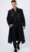 Men’s Black Sequin Long Coat with Satin Shawl Lapel – Luxury Statement Evening Overcoat
