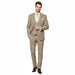 Men’s Beige and Navy Check 3-Piece Suit Set – Premium Tailored Fit Formal Wedding and Business Suit By Rossiman