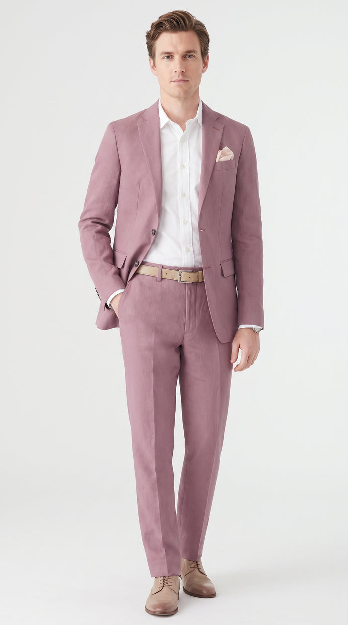 Men’s Mauve 2-Piece Suit – Two-Button Wedding, Prom and Business Suit  Modern Fit