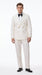 Men’s Ivory Double-Breasted Tuxedo – Gold Button Wedding, Prom and Formal Suit