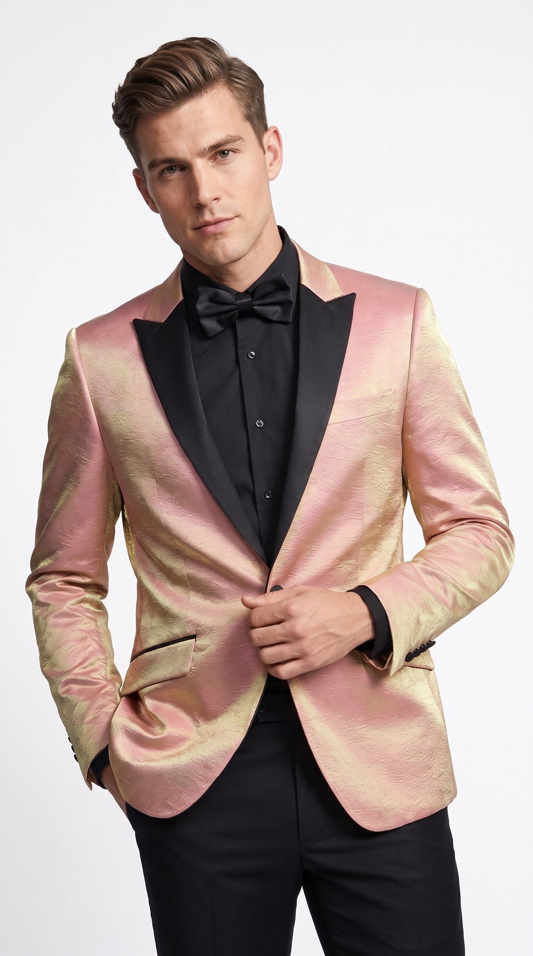 the bold type gold dress 44 Men's Rose Tuxedo Jacket – Black Peak Lapel Wedding, Prom and Formal Dinner Blazer and other black White Satin Off-the-Shoulder Mini three-quarter sleeves Color:Navy Blue As Picture