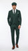 Men’s Hunter Green Pinstripe 3-Piece Suit – Vintage Wedding, Prom and Formal Suit with Matching Vest