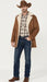 Men’s Brown Western Faux Suede Blazer Coat – Cowboy Style Long Jacket for Wedding, Party and Special Events