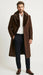 Men’s Brown Long Overcoat with Faux Fur Collar – Classic Winter Formal Coat Three Quarter Carcoat Wool and Cashmere Fabric