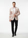 Men’s Pink Blush Floral Jacquard Blazer with Embellished Shawl Lapel – Luxury Party and Wedding Wear Jacket