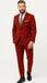 Men’s Red Pinstripe Suit – Stripe Two-Button Vested Suit 2 Buttons