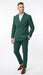 Vitali Brand Men’s Emerald Green Double Breasted Suit – Modern Fit Side Vented