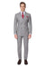 Mens Light Grey Double-Breasted Suit – Classic Slim Fit Business and Wedding Formal Attire