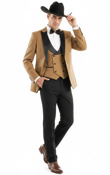 Light Brown Tuxedo For Wedding - Coffee Mocha Color With Vest and Pants - Image 6