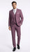 Men’s Mauve Three-Piece Suit – Slim Fit Formal Blazer, Vest, and Trousers for Weddings Rose Gold Pinkish Color