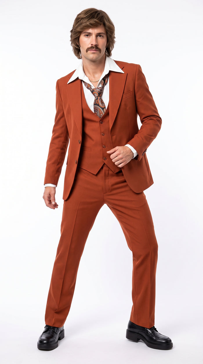 Men’s 3-Piece Suit – 1970s Disco, Retro Rockabilly, Prom and Party Suit