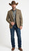 Men’s Brown Taupe Western Blazer Jacket – Classic Cowboy Style Sport Coat for Wedding
