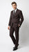 Men’s Tiglio Italian Brown Suit with Two Button Blazer and Matching Pants, Formal Business Wedding Suit