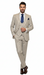 Men's Beige with blue Pinstripe Three-Piece Suit with Vest by Rossiman Vested Peak Lapel in Tan Stripe 1920s style