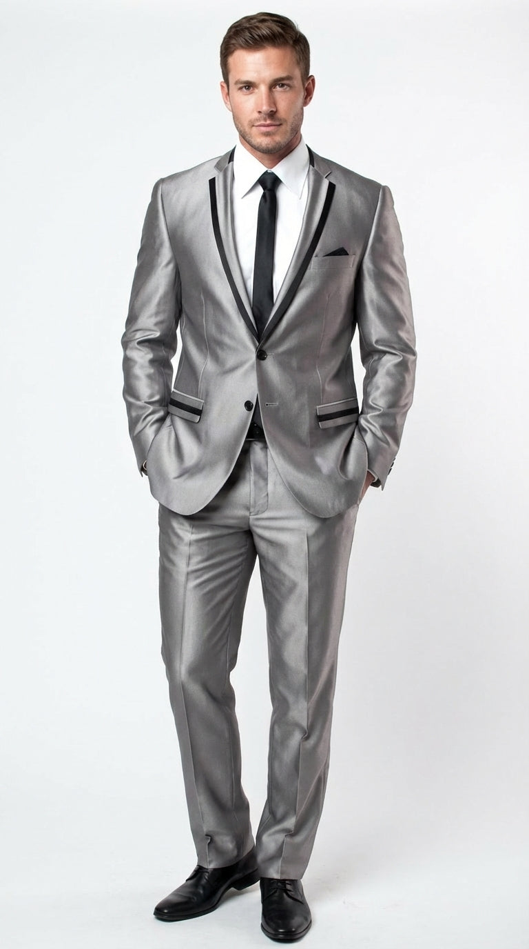 Affordable Black Suit With Silver Accents for Men: Big Savings  MensUSA