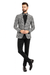 Men’s Black and Silver Paisley Tuxedo Jacket – Slim Fit Dinner Blazer with Matching Bow Tie with Black Pants $169