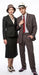 Men’s Brown Pinstripe Bonnie and Clyde Costume Suit – Vintage Gangster 1920s Outfit for Party, Halloween and Themed Events