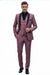 Men's Rose Pink Tuxedo Suit – Luxury Three-Piece Formal Wear with Black Satin Lapel Dusty Mauve Color