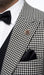 Men’s Black and White Houndstooth Gatsby Inspired Suit – Vintage Style Formal Suit for Wedding, Prom and Classic Events Blazer + Black vest + Black Pants