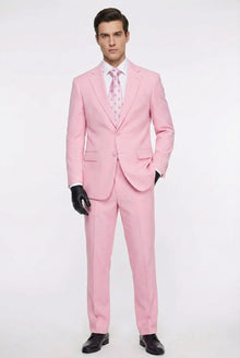 Men’s Pink Two-Piece Suit – Classic Fit Formal Jacket and Tailored Pants