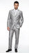 Men’s Silver Grey Sharkskin Suit – 3 Button Classic Fit Shiny Formal Suit for Wedding, Business and Party Wear